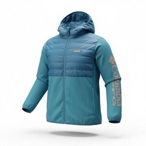 Columbia PFG Jacket Men's Sz XXL Blue Hooded Full Quilted/Puffer Hoodie